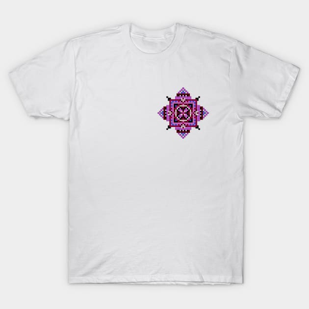 small purple pocket size pixelated mandala T-Shirt by DARNA